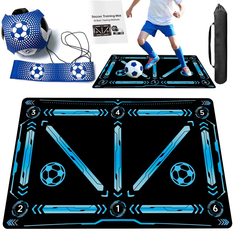 ZVD Soccer Training Equipment Soccer Training Mat Improve Strength Agility and Coordination Anti-Slip Silent Absorption Soccer Footwork Training Mat - Image 1